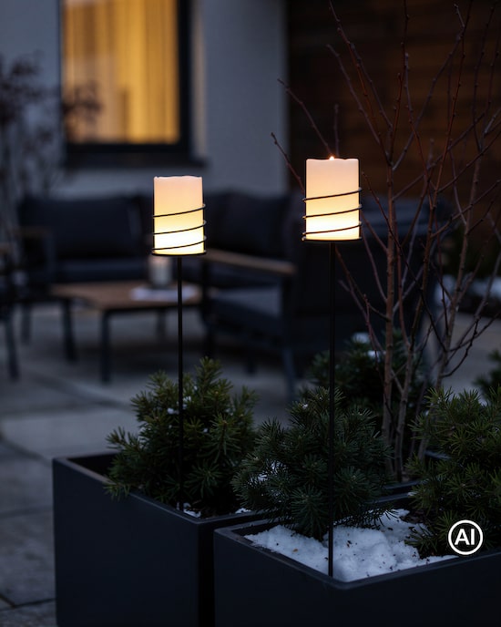 Produktabbildung für Kerzenhalter mit LED-Kerze, 2tlg.