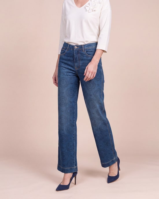 Produktabbildung für Wide Leg Jeans bedruckt