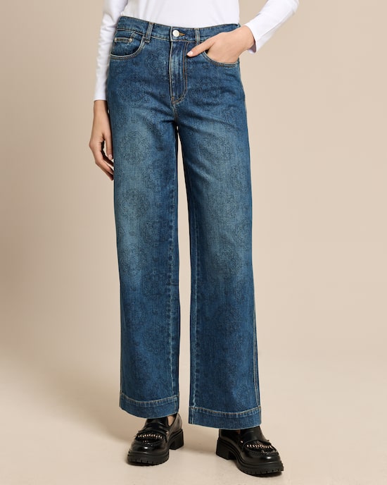 Produktabbildung für Wide Leg Jeans bedruckt