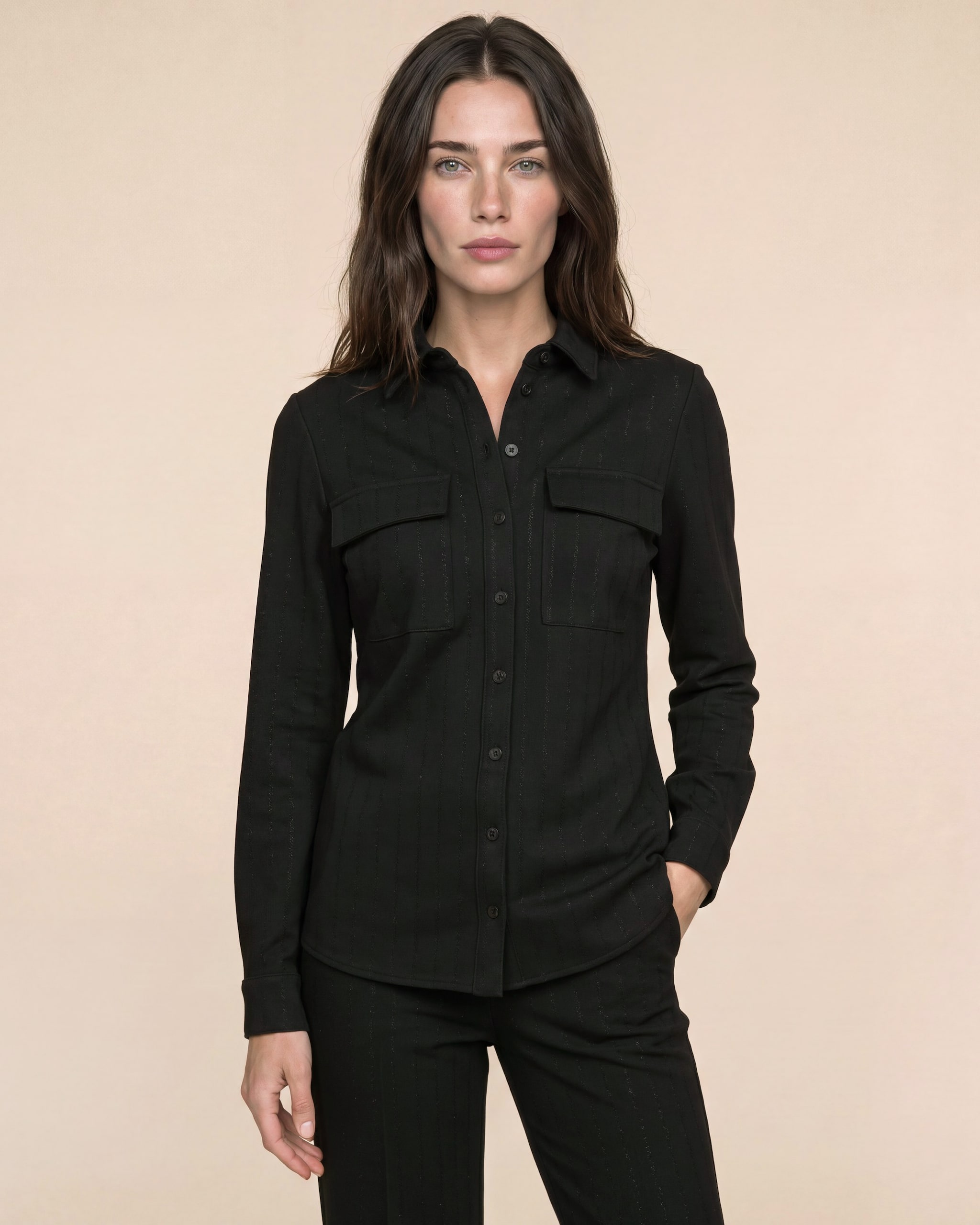 Produktabbildung für Overshirt mit Nadelstreifen
