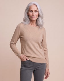 Produktabbildung für Pullover mit Rauten-Design in Strass