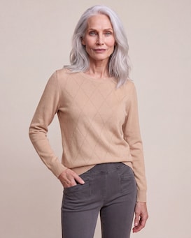 Produktabbildung für Pullover mit Rauten-Design in Strass