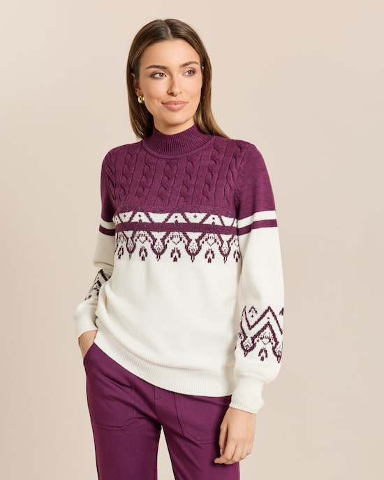 Produktabbildung für Pullover mit Norweger-Jacquard