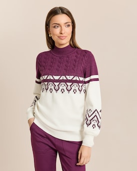 Produktabbildung für Pullover mit Norweger-Jacquard