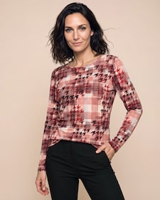 Produktabbildung für Shirt mit Hahnentritt-Karo-Druck