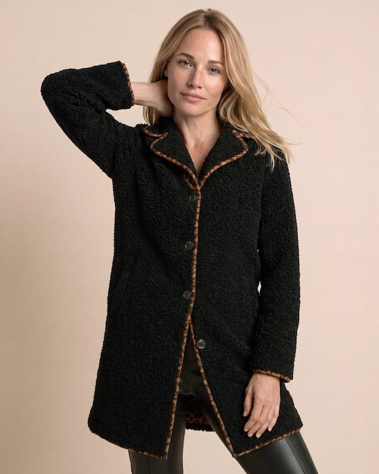 Produktabbildung für Teddymantel mit Leodesign Streifen