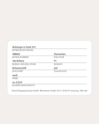 Produktabbildung 2 für Brillant-Anhänger 0,25 ct