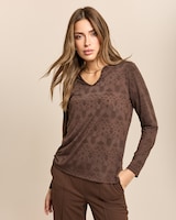 Produktabbildung für Shirt Henley-Kragen, Logo-Ausbrenner