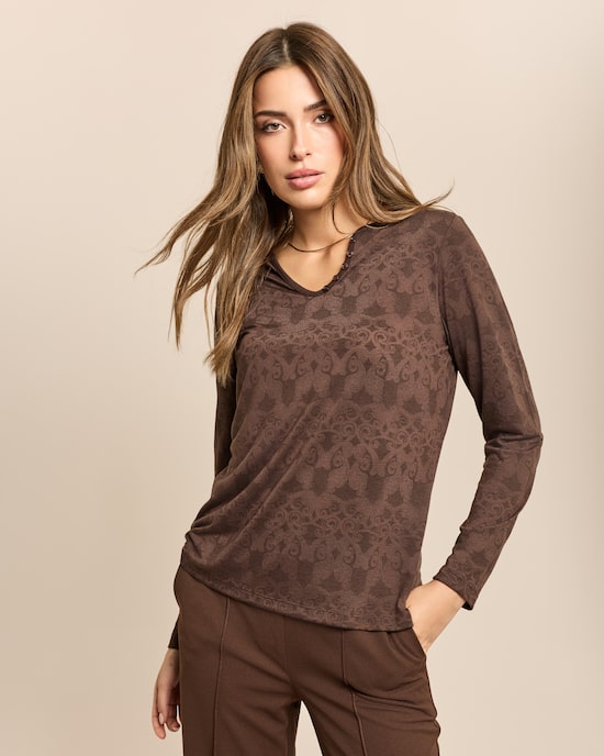 Produktabbildung für Shirt Henley-Kragen, Logo-Ausbrenner