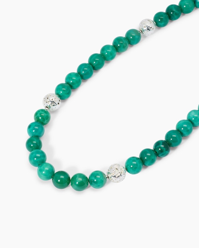 Collier mit Achat, Hämatit & Lava