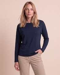 Produktabbildung für Shirt mit Tencel und Strass vorne