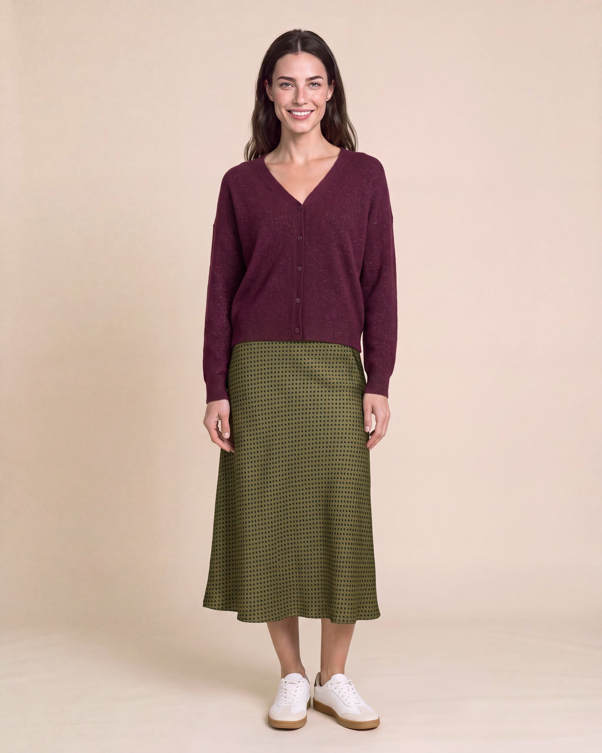 Produktabbildung für Cardigan mit Zierknopf