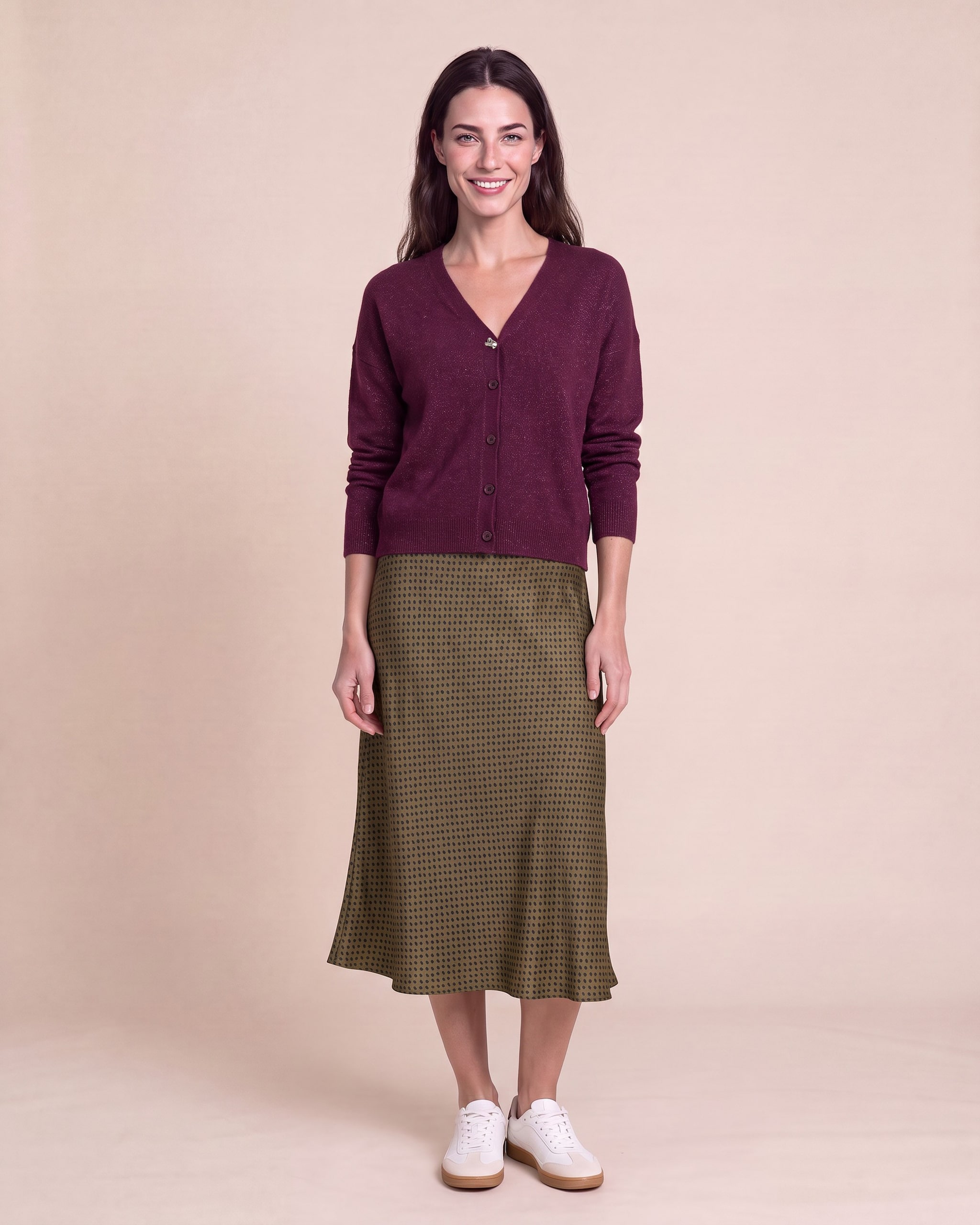 Produktabbildung für Cardigan mit Zierknopf