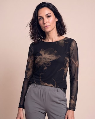 Produktabbildung 1 für Shirt aus Mesh mit Blumendruck