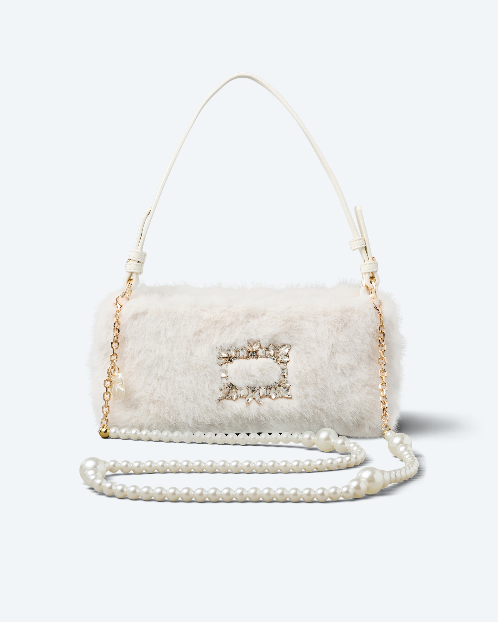 Produktabbildung für Felltasche mit Perlenkette