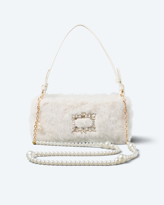Produktabbildung für Felltasche mit Perlenkette