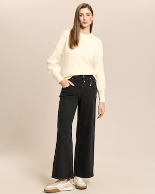 Produktabbildung 3 für Wide Leg Jeans mit Bunddetail