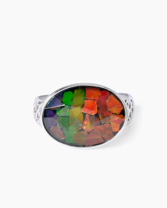 Produktabbildung für Ring mit Ammolit-Mosaik-Triplette