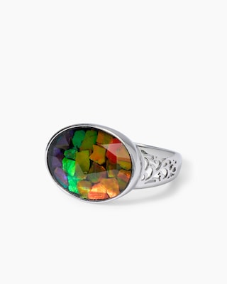 Produktabbildung 3 für Ring mit Ammolit-Mosaik-Triplette