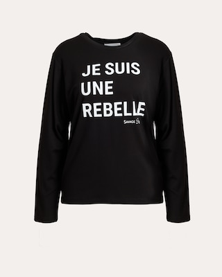 Produktabbildung 1 für Shirt mit Schriftzug REBELLE