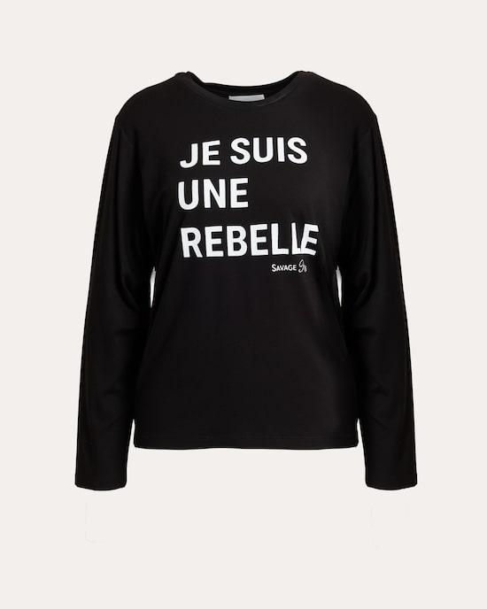 Produktabbildung für Shirt mit Schriftzug REBELLE