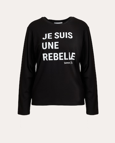 Produktabbildung für Shirt mit Schriftzug REBELLE