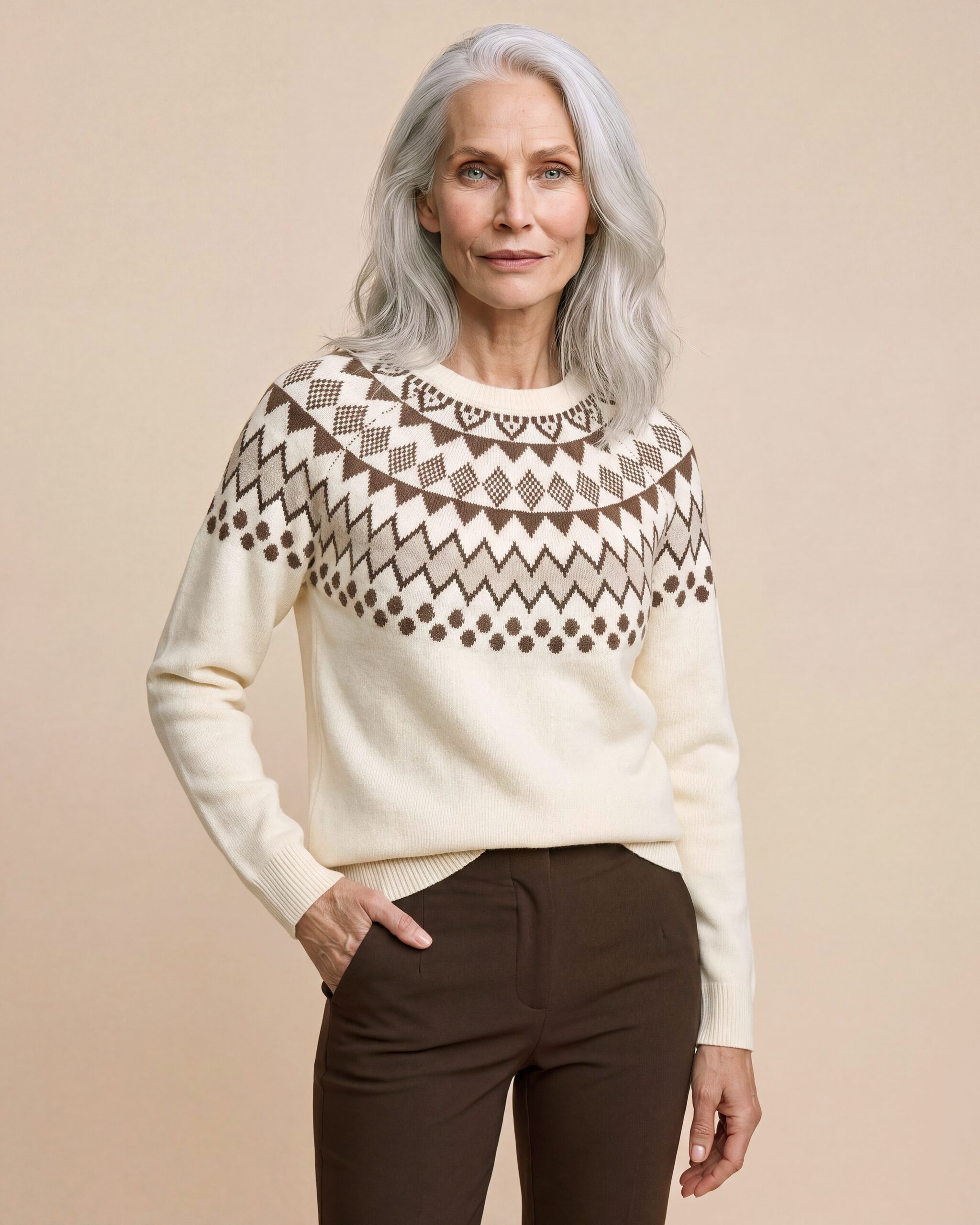 Produktabbildung für Pullover mit Norweger-Strickmuster