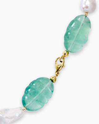Produktabbildung 4 für Collier mit Fluorit, Süßwasserperlen & Hämatit