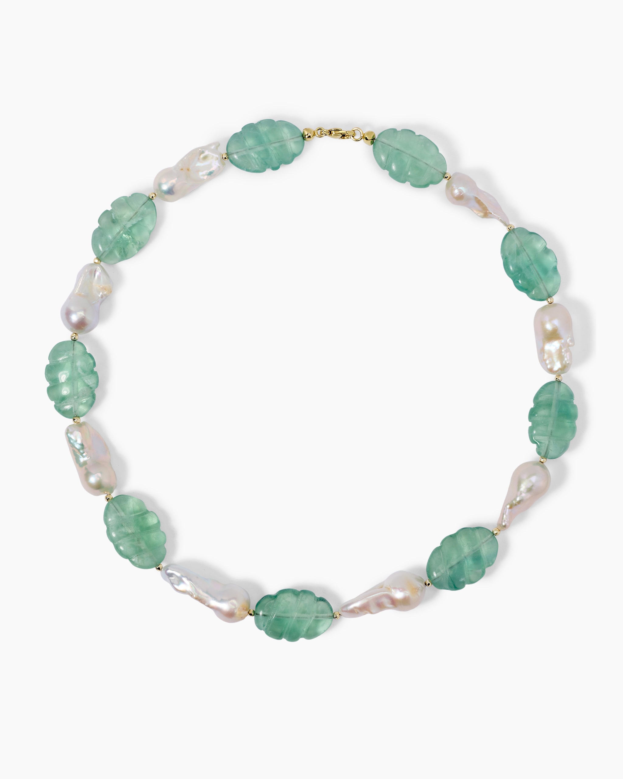 Produktabbildung für Collier mit Fluorit, Süßwasserperlen & Hämatit