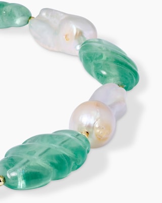 Produktabbildung 2 für Collier mit Fluorit, Süßwasserperlen & Hämatit