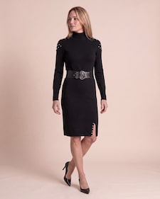 Produktabbildung für Strickkleid mit Strassverzierung