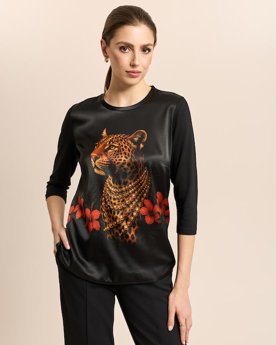 Produktabbildung für Shirt mit Print und Seidenfront