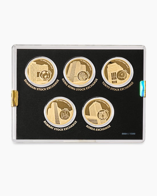 Produktabbildung für Goldmünzen Global Stock Exchange Asien, 5tlg.