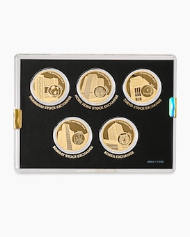 Produktabbildung für Goldmünzen Global Stock Exchange Asien, 5tlg.