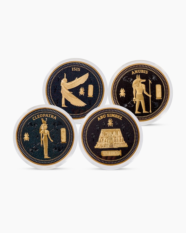 Münz-Set Ägypten vergoldet, 4tlg.