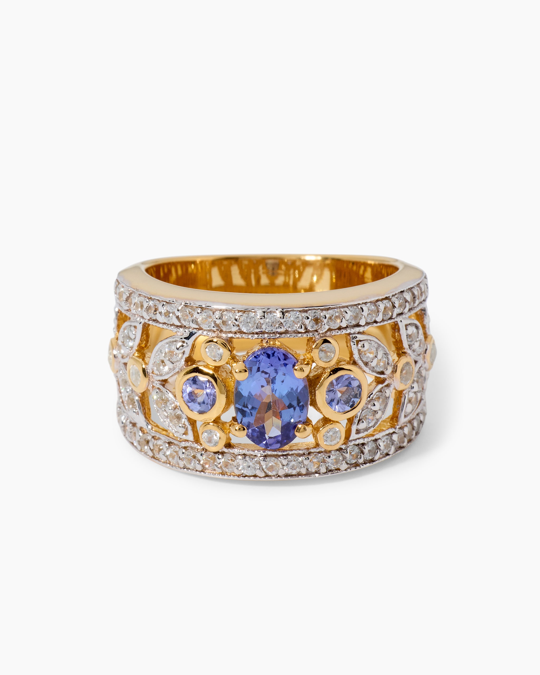 Produktabbildung für Ring mit Tansanit AAA und Zirkon