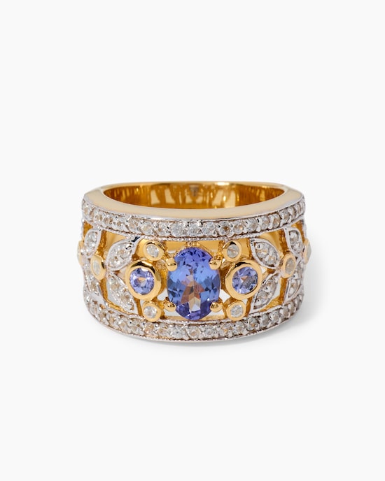 Produktabbildung für Ring mit Tansanit AAA und Zirkon
