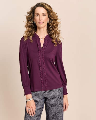 Produktabbildung für Shirt mit Rüschendetails