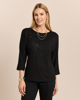 Produktabbildung 1 für Shirt mit Blumenstickerei