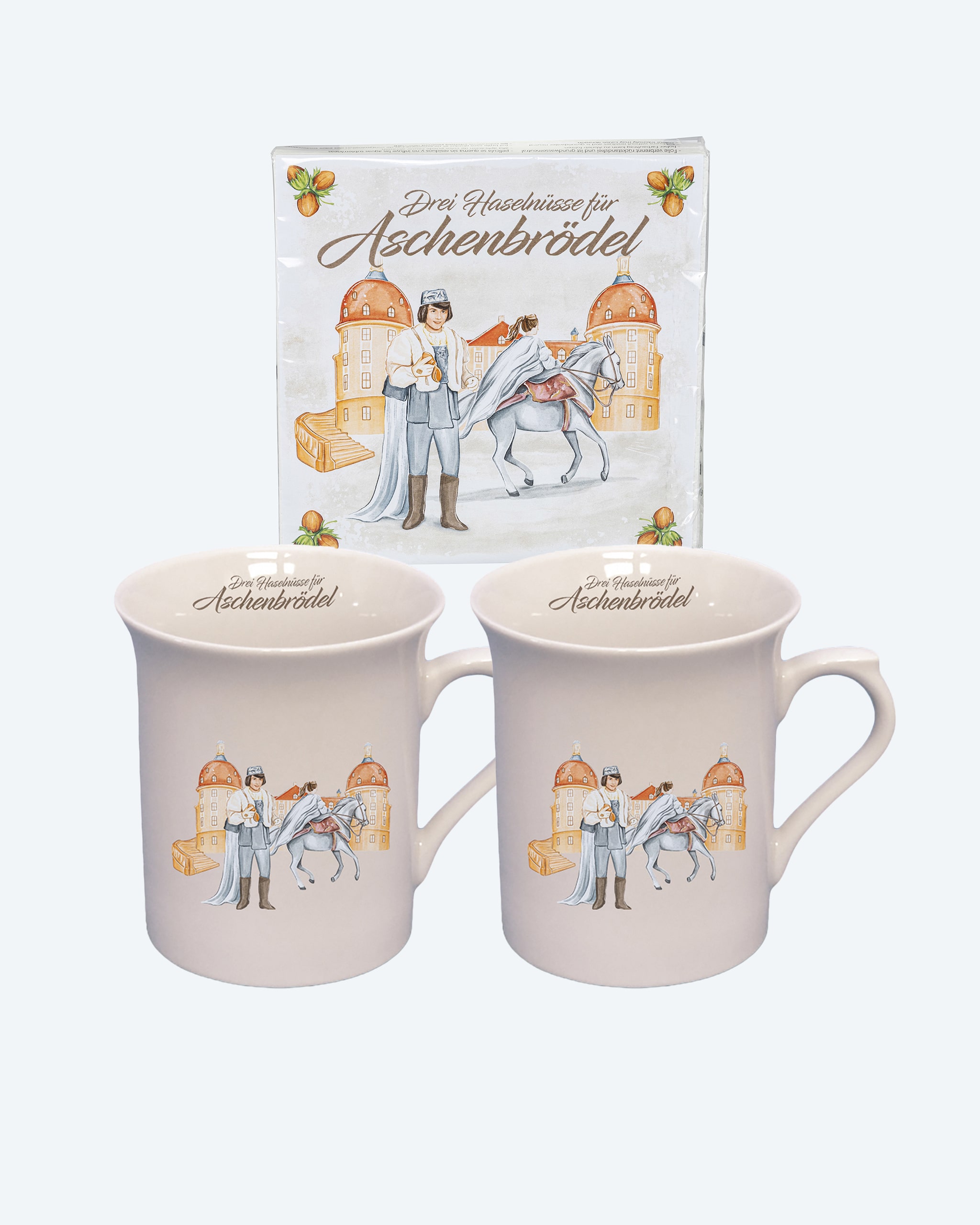 Produktabbildung für Kaffeebecher & Servietten "Drei Haselnüsse für Aschenbrödel", 3tlg.