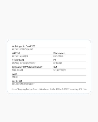 Produktabbildung 2 für Brillant-Anhänger 0,10 ct