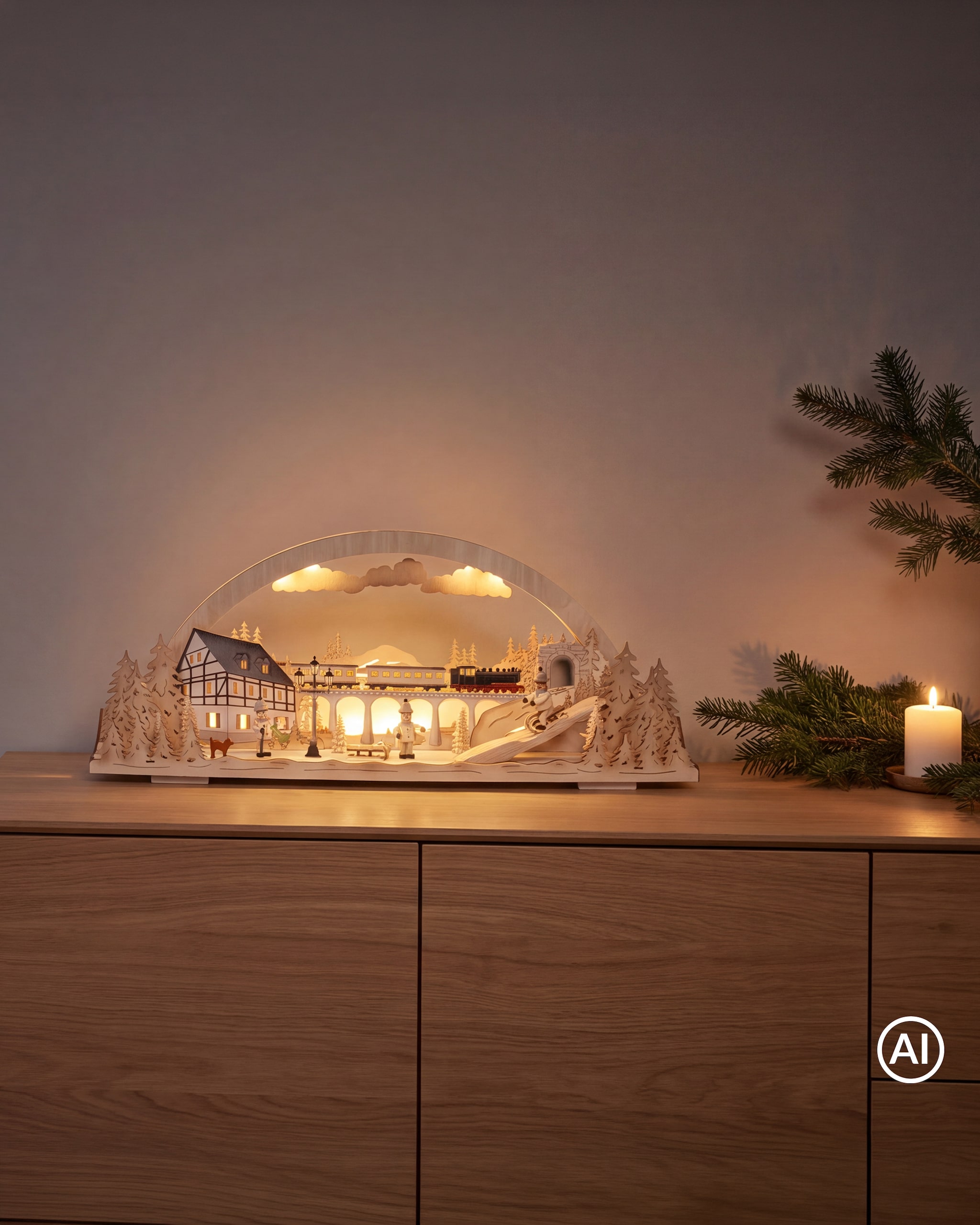 Produktabbildung für Dioramaleuchte "Winterland Erzgebirge"
