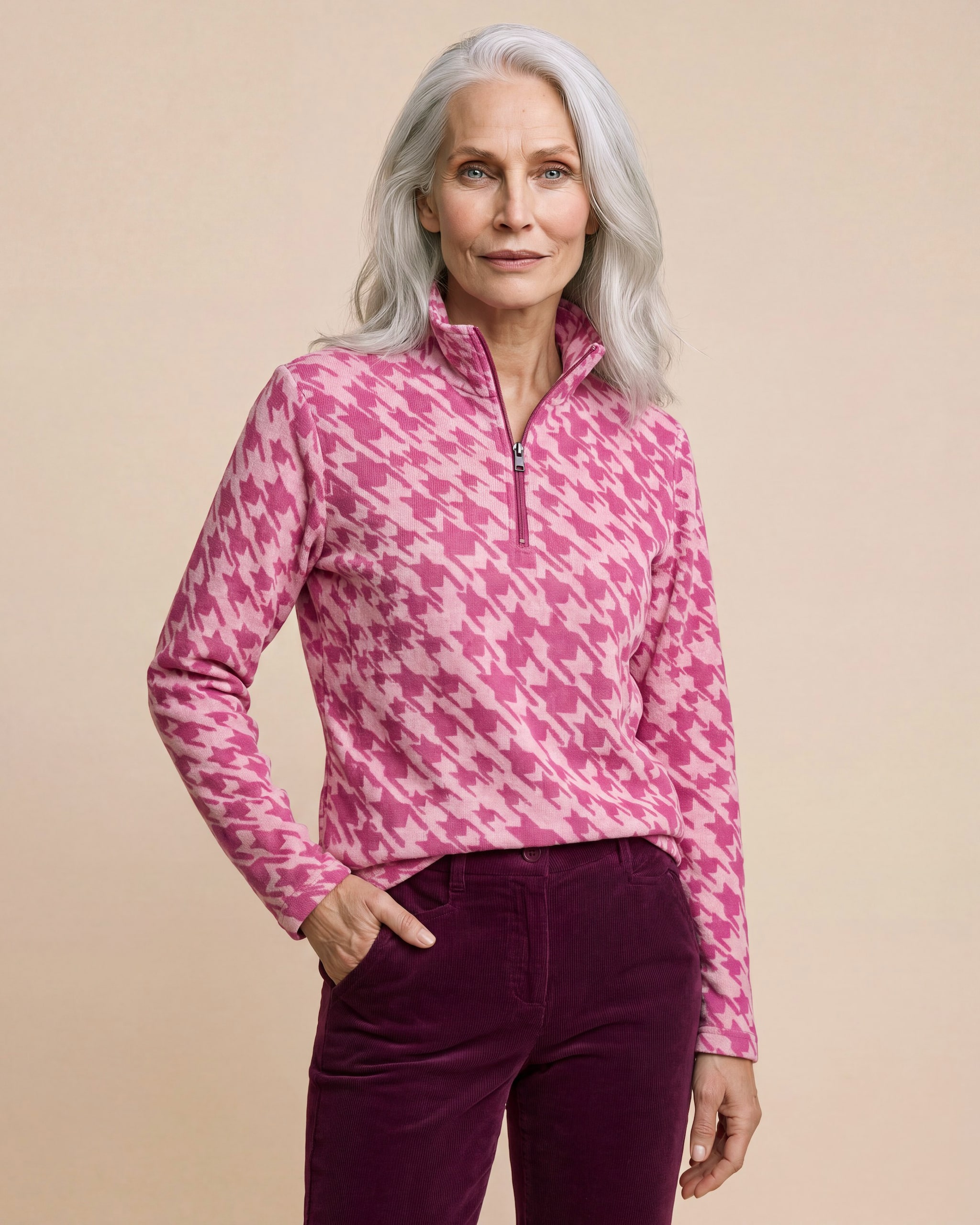 Produktabbildung für Strickfleece-Troyer mit Reißverschluss