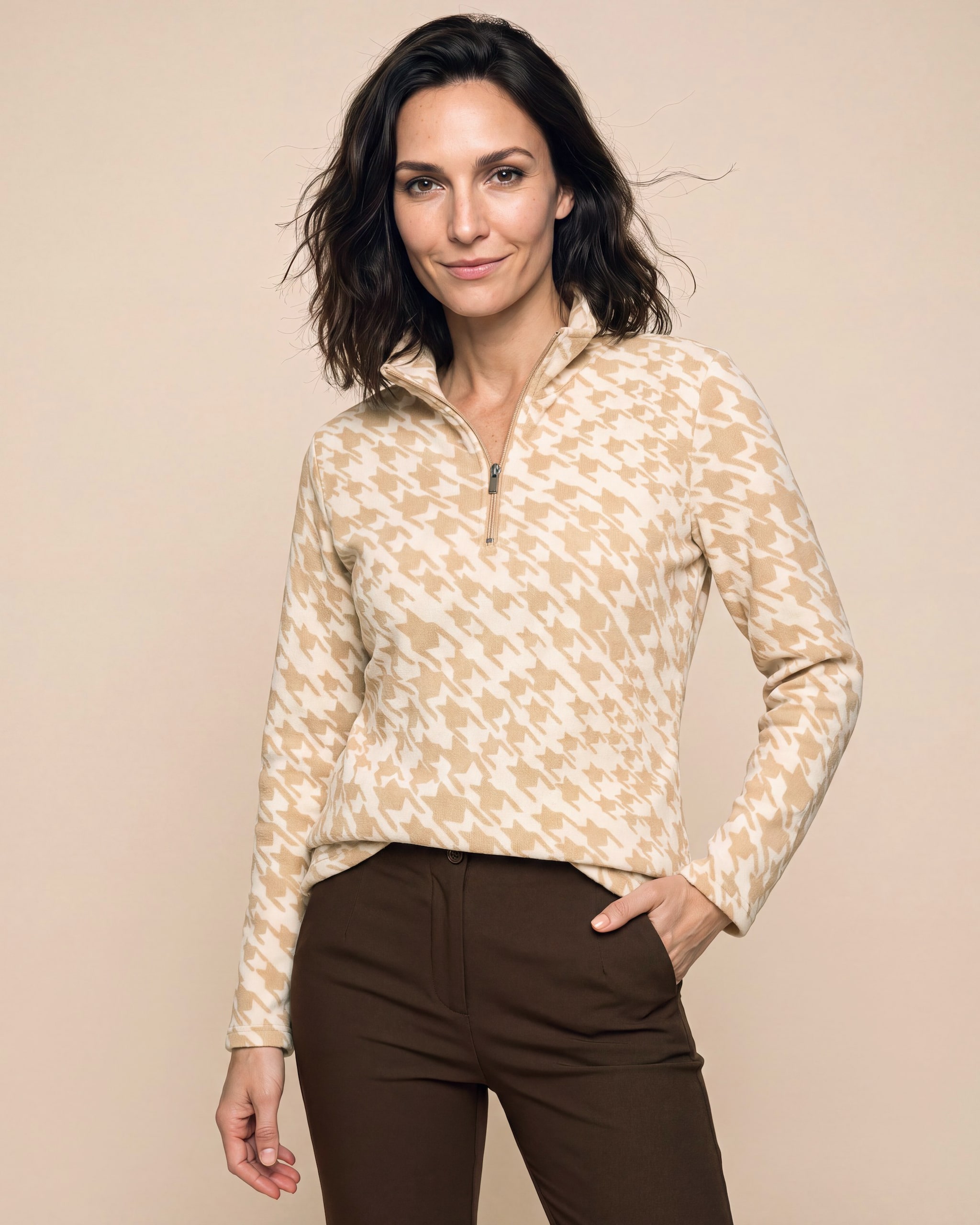 Produktabbildung für Strickfleece-Troyer mit Reißverschluss