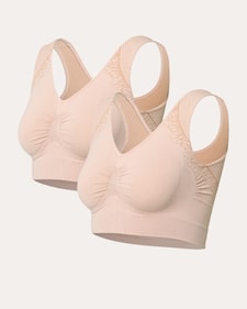 Produktabbildung für Bustier mit eingestrickter Netzspitze im Doppelpack