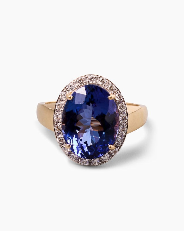 Ring mit Tansanit AAAAA und Brillanten