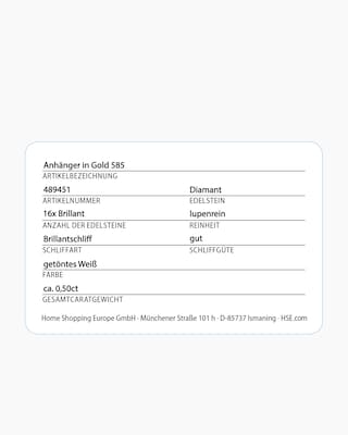 Produktabbildung 2 für Brillant-Anhänger 0,50 ct