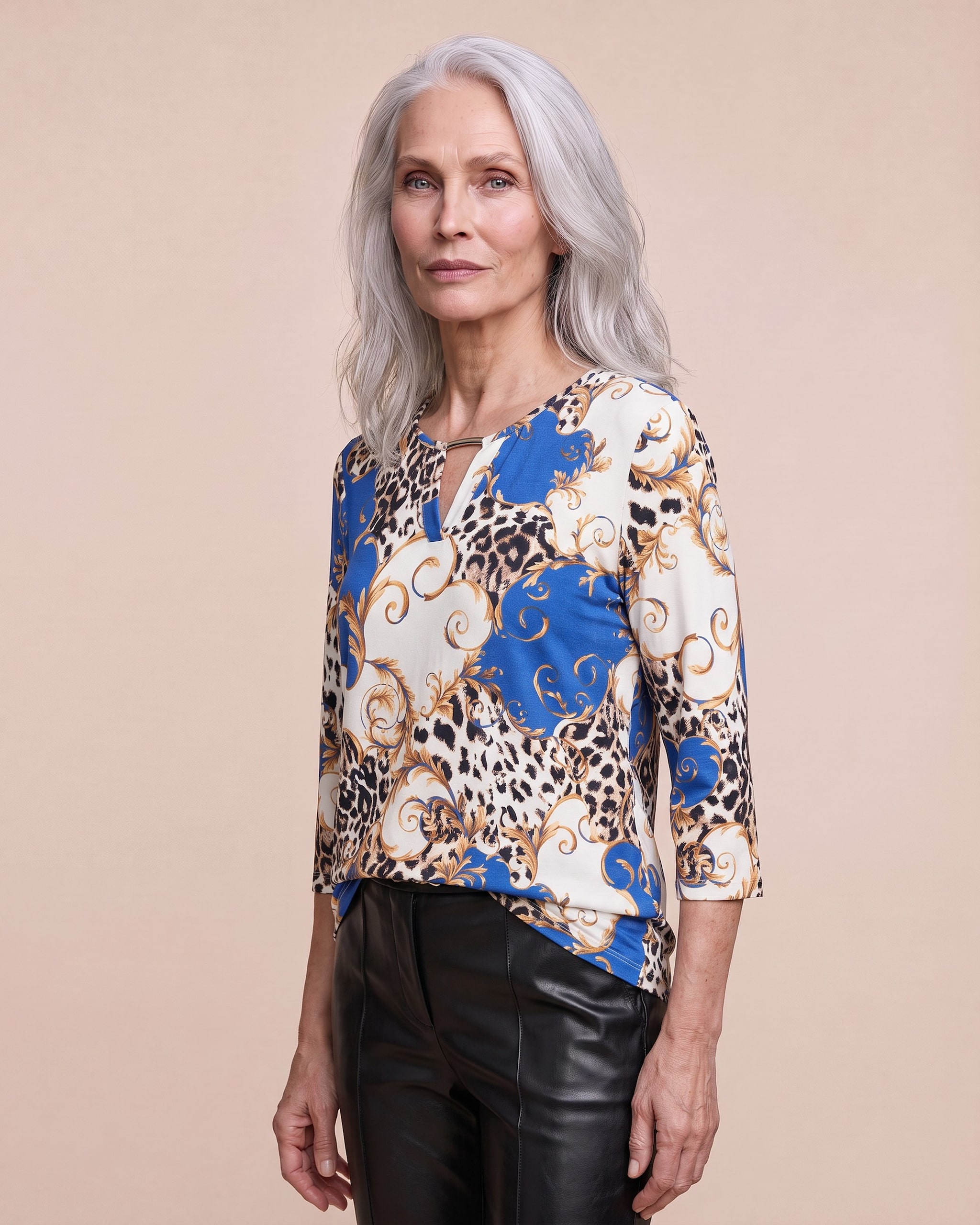 Produktabbildung für Shirt mit Animal-Ornament-Print