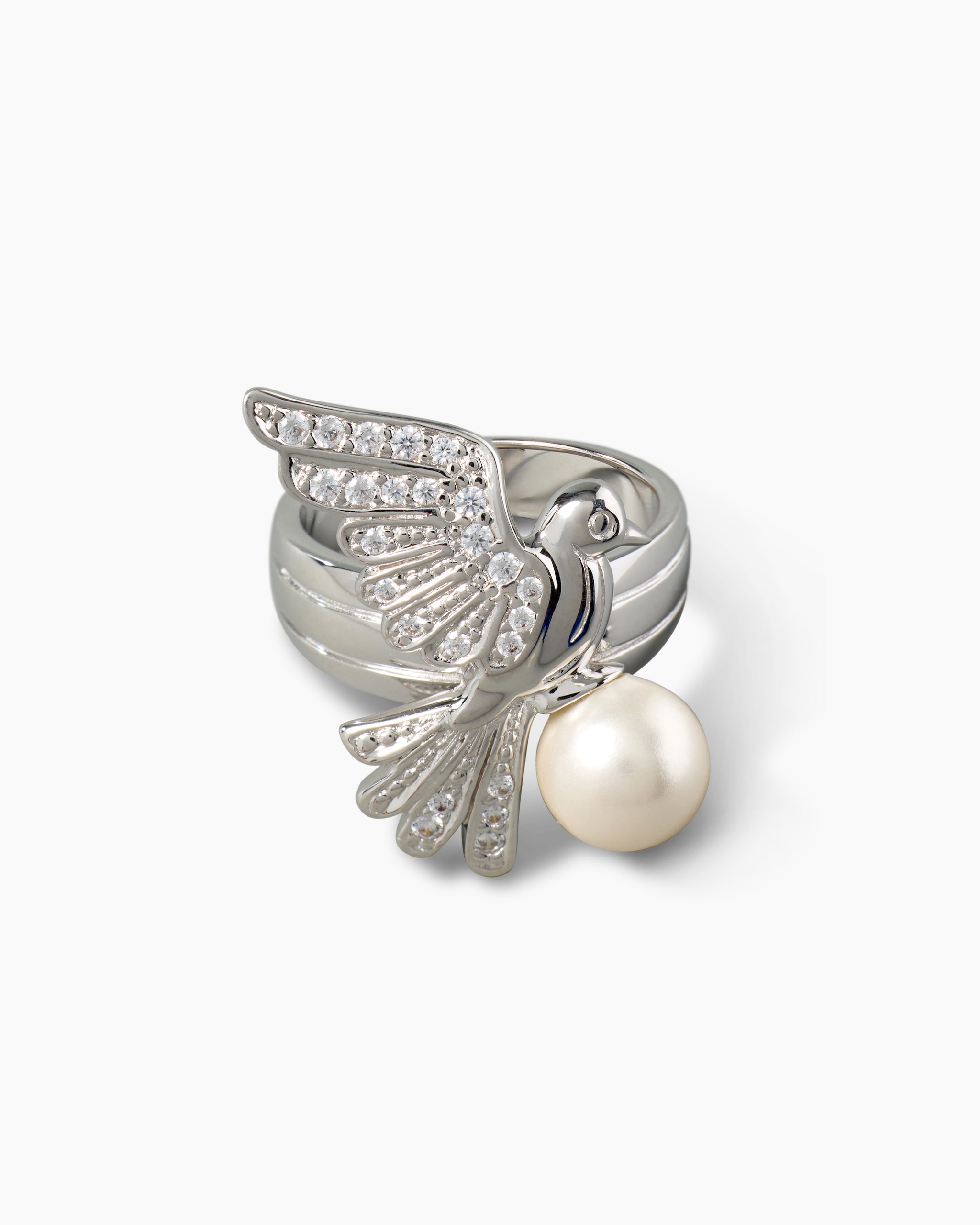 Produktabbildung für Ring mit MK-Perle 8 mm & Zirkonia