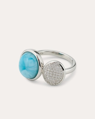 Produktabbildung 2 für Ring mit Larimar & Zirkon